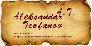 Aleksandar Teofanov vizit kartica